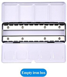 Art Aquarel Pigment Verf Grid Lege Full/Half Pan/Grid/Block/Case/Box 14/24/48Pcs Lege Ijzeren Doos Subpackage Opbergdoos Tool Iron-doos-zwart-24