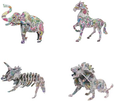 Art Coloring 3-D Dier/Huis/Vliegtuigen Puzzels Leuk Educatief Familie Kit 3D Animal1