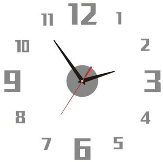 Art Decal Home Decor Moderne Decor Frameloze 3D Diy Wandklok Acryl Spiegel Stickers Voor Woonkamer Slaapkamer Thuis B