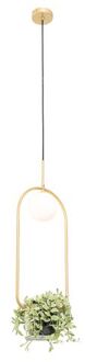 Art deco hanglamp goud met wit glas - Isabella