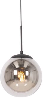 Art Deco hanglamp zwart met smoke glas - Flore