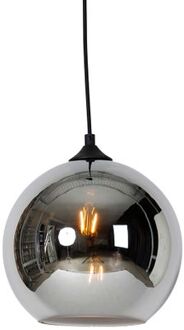 Art deco hanglamp zwart met smoke glas - Wallace Grijs