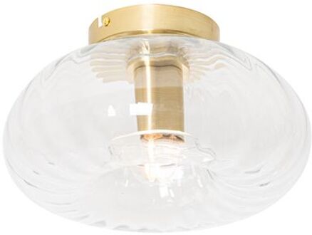 Art Deco plafondlamp goud met glas - Ayesha