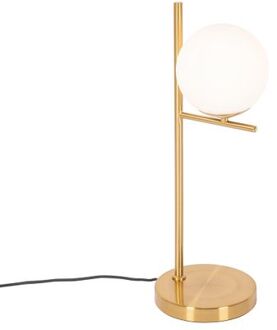 Art Deco tafellamp goud en opaal glas - Flore