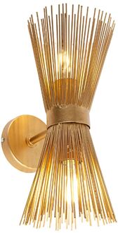 Art Deco wandlamp goud 2-lichts - Broom