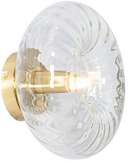 Art Deco wandlamp goud met glas - Ayesha