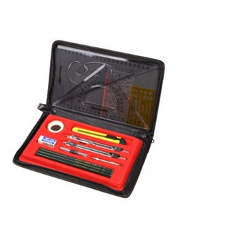 Art Math Set Heerser Potlood Rvs Kompas Student Tekeningen Schoolbenodigdheden met Doek Zakken