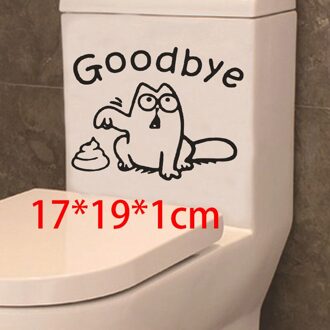 Art Sticker Muur Poster Badkamer Woonkamer Home Decor 1Pc 3D Creatieve Muursticker Waterdicht Wc Stickers Cartoon Modellen goodbey