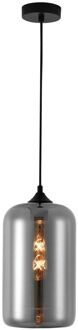 Artdelight Hanglamp Botany Zwart & Smoke Glas 18cm