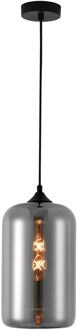 Artdelight Hanglamp Botany Zwart & Smoke Glas 18cm