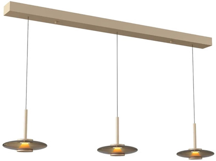 Artdelight Hanglamp Madison 3 lichts L 130 cm comfortlift champagne