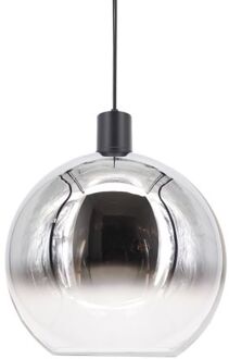 Artdelight Hanglamp Rosario Glas Chroom & Helder 30cm Zilver, Zwart