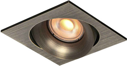 Artdelight Inbouwspot Alice vierkant 9 cm GU10 antiek brons