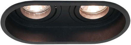 Artdelight Inbouwspot Rexi Zwart GU10 Rond 2 Lichts