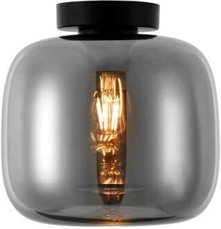 Artdelight Plafondlamp Preston Zwart & Smoke Glas 28cm - Copy