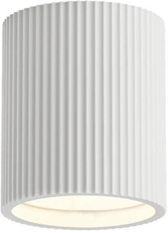 Artdelight Plafondlamp Toulouse ribbel Ø 11 cm gips wit