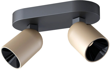 Artdelight Spot Houston 2 lichts L 20 cm zwart champagne