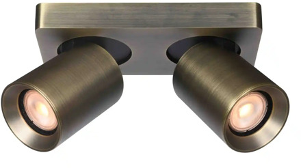 Artdelight Spot Megano 2 lichts balk antiek brons