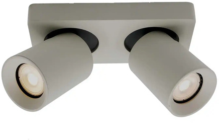 Artdelight Spot Megano 2 lichts balk zijdegrijs
