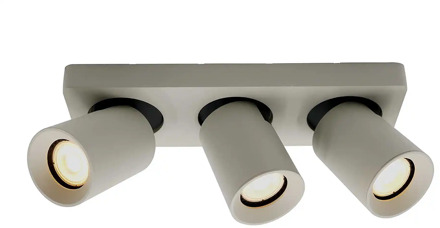 Artdelight Spot Megano 3 lichts balk zijdegrijs
