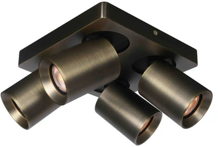 Artdelight Spot Megano 4 lichts vierkant antiek brons