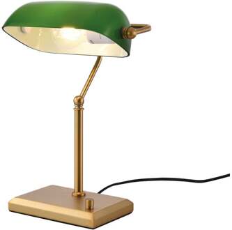 Artdelight Tafellamp Stanford H 37 cm goud groen Goudkleurig