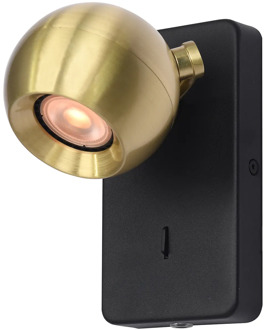 Artdelight Wandlamp Bolero 1 lichts zwart goud