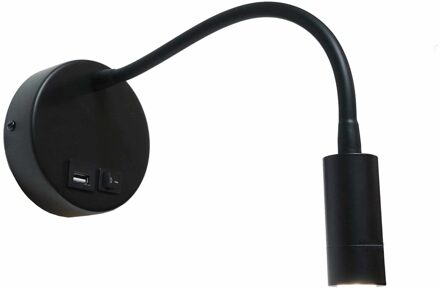 Artdelight Wandlamp Flex USB zwart