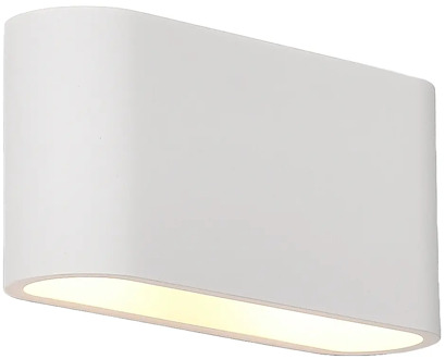 Artdelight Wandlamp Lille glad L 25 cm gips wit