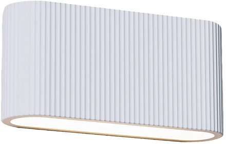 Artdelight Wandlamp Lille ribbel L 25 cm gips wit
