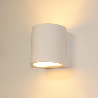 Artdelight Wandlamp Plaster Rond Wit 11cm Ø