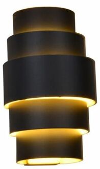 Artdelight Wandlamp Rolls H 22 cm zwart goud Zilverkleurig