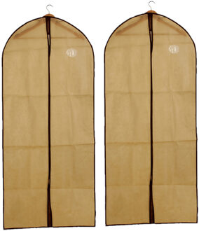 Arte r 2x stuks beige kledinghoezen 60 x 137 cm met kijkvenster