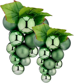 Arte r 2x stuks decoratie druiventros groen kunststof 20 en 24 cm