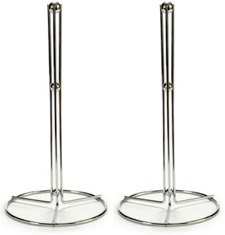Arte r 2x stuks stijlvolle basic metalen keukenrolhouders rond 15 x 31 cm