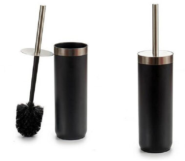 Arte r 2x stuks WC-borstels/toiletborstels inclusief houder zwart 38 cm van RVS