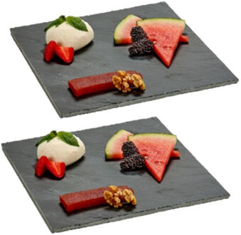 Arte r 3x stuks leisteen serveerplanken 25 x 25 cm