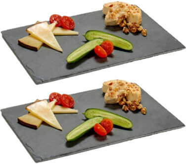 Arte r 4x stuks leisteen serveerplanken 20 x 30 cm