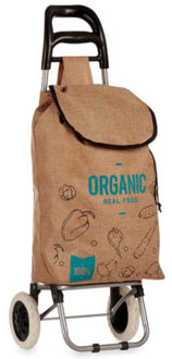 Arte r Arte Regal Boodschappen trolley organic - 33 l - bruin - 35x95 cm - met wielen