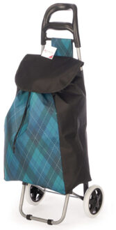 Arte r Arte Regal Boodschappen trolley Ruit - 33 l - blauw - 35x88 cm - met wielen