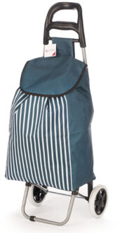 Arte r Arte Regal Boodschappen trolley Stripe - 33 l - blauw - 35x88 cm - met wielen