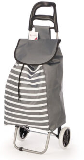 Arte r Arte Regal Boodschappen trolley Stripe - 33 l - grijs - 35x88 cm - met wielen