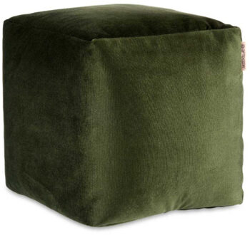 Arte r Arte Regal Poef - fluweel - donkergroen - 30 x 30 cm - vierkant - woondecoratie