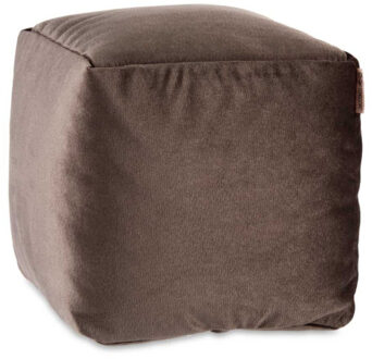 Arte r Arte Regal Poef - fluweel - taupe - 30 x 30 cm - vierkant - woondecoratie