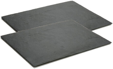 Arte r Arte serveerplank - 4x stuks - grijs - leisteen - 30 x 40 cm - voedsel presenteren - antraciet