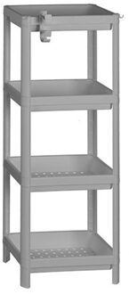 Arte r Badkamerrek - grijs - kunststof - 4-laags - 36 x 23 x 100 cm - opbergkast
