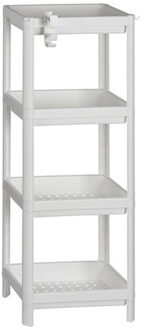 Arte r Badkamerrek - wit - kunststof - 4-laags - 36 x 23 x 100 cm - Badkamerkastjes