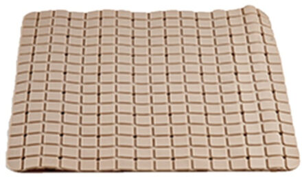 Arte r Badmat - anti-slip - mocca bruin - vierkantjes - 50 cm - Badmatjes