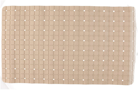 Arte r Badmat/douchemat anti-slip beige vierkant patroon 69 x 39 cm