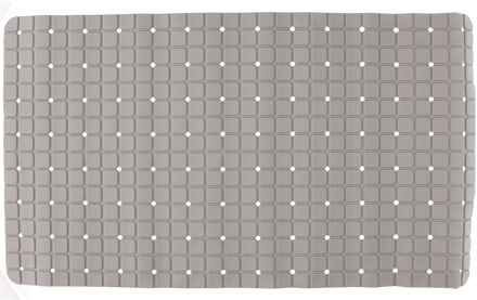 Arte r Badmat/douchemat anti-slip grijs vierkant patroon 69 x 39 cm